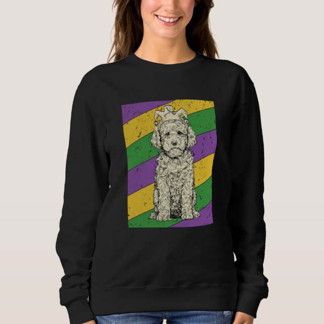 Cavapoo Jester Mardi Gras Doodle Dog Mom or Dad Sweatshirt (Vorderseite)