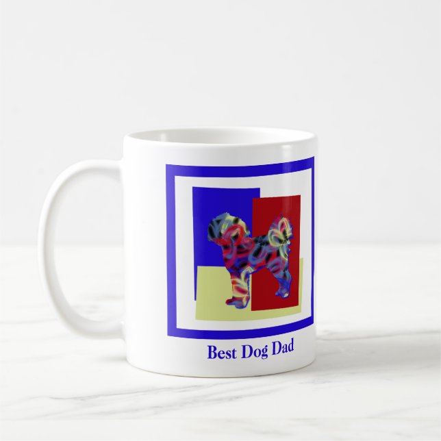 Cavapoo Niedlich Hund Silhouette TRBY Vatertag Kaffeetasse (Links)