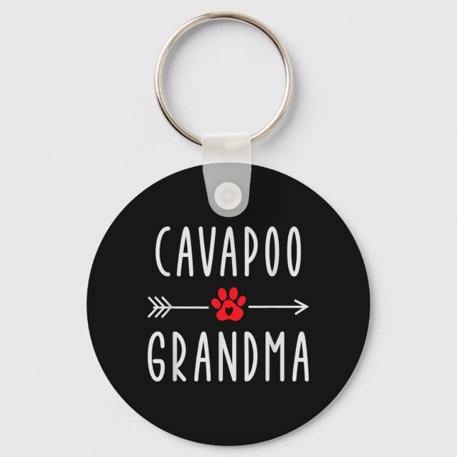Cavapoo Oma Lustiges Hunde-Geschenk für Cavapoo-Hu Schlüsselanhänger (Vorderseite)