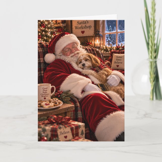 Cavapoo-Weihnachtskarte Karte (Vorderseite)