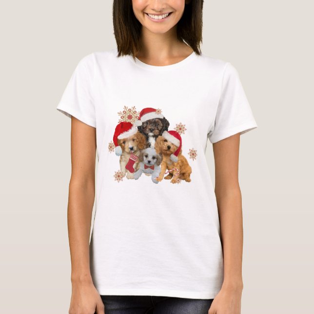 Cavapoo Weihnachtskleidung T-Shirt (Vorderseite)