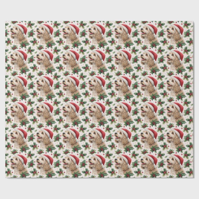 Cavapoo-Weihnachtspapier Geschenkpapier (Flach)