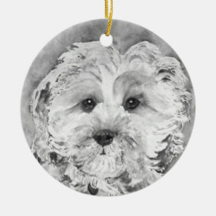 Cavapoo Welpe Keramikornament