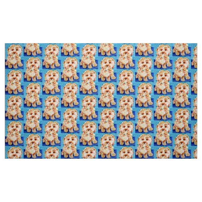 Cavapoo Welpe "Ollie". Stoff (Fat Quarter (45,7 x 55,9 cm))