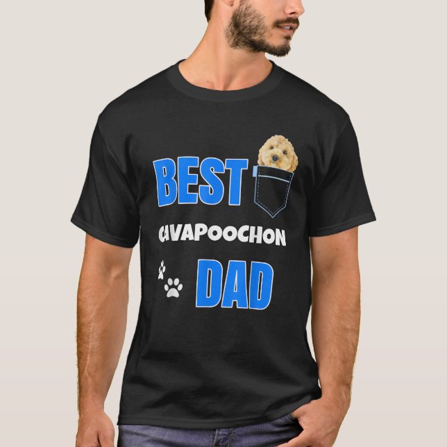 Cavapoochon in pocket Puppy Dog Lover cute Best Po T-Shirt (Vorderseite)