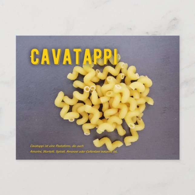 Cavatappi Italienisches Restaurant Rezept zutat Postkarte (Vorderseite)