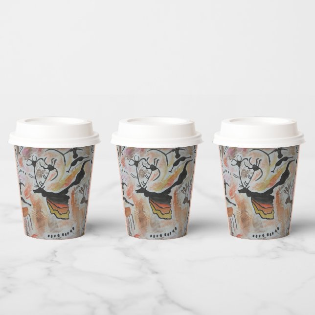 Cave Art Abstrakt Paper Cup Pappbecher (Multi)