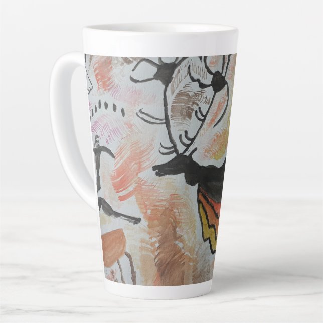 Cave Art Abstrakte Latte Tasse (Linke Ecke)