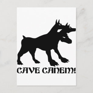 CAVE CANEM - BEWAHRE DES HUNDES Latein Postkarte