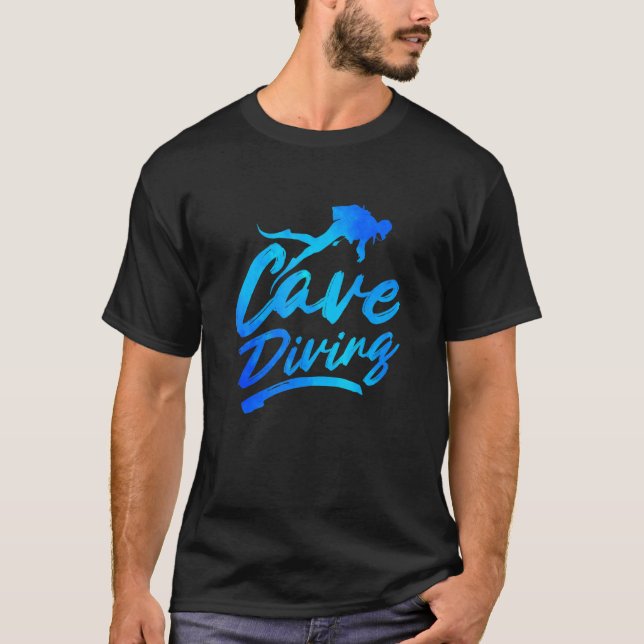 Cave Diving Graphic Spelunking Spelology Potholing T-Shirt (Vorderseite)