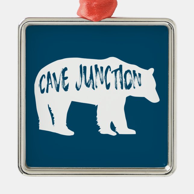 Cave Junction Oregon Bear Ornament Aus Metall (Vorne)