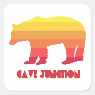 Cave Junction Oregon Rainbow Bear Quadratischer Aufkleber