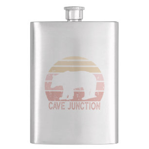 Cave Junction Oregon Retro Bear Flachmann