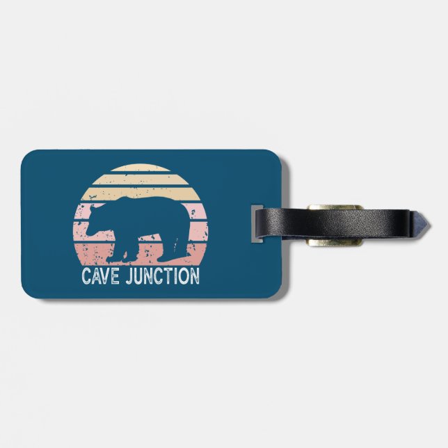 Cave Junction Oregon Retro Bear Gepäckanhänger (Rückseite horizontal)