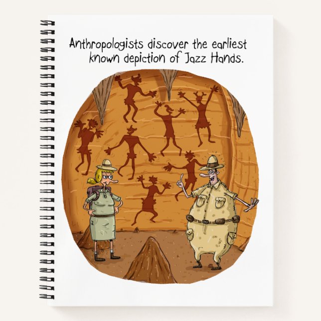 Cave Man Jazz Hand Notizbuch (Vorderseite)