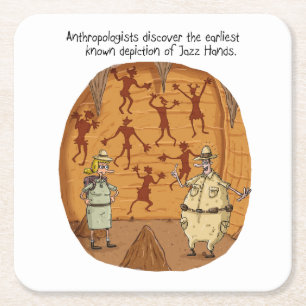 Cave Man Jazz Hands Rechteckiger Pappuntersetzer