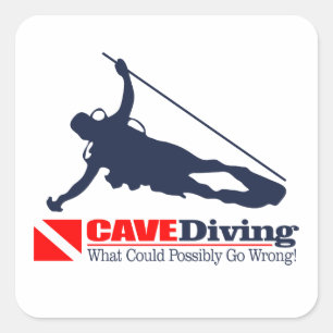 CAVEDiving Quadratischer Aufkleber