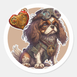 Cavelier King Charles Spaniel Dog Runder Aufkleber