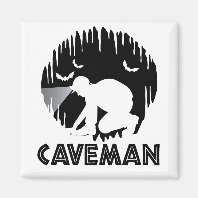 Caveman - Funny Spelunking Magnet (Vorne)
