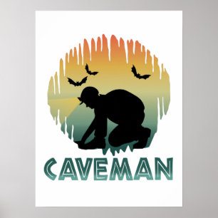 Caveman - Höhlenspeleologie Poster