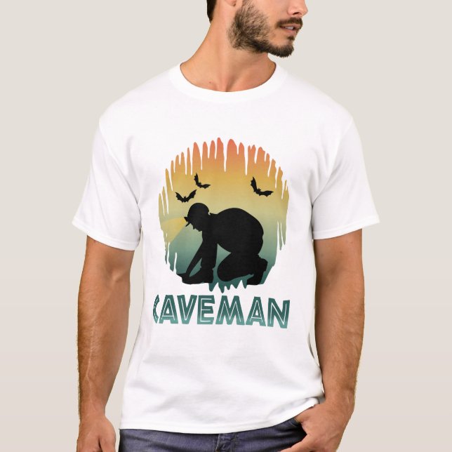 Caveman - Höhlenspeleologie T-Shirt (Vorderseite)