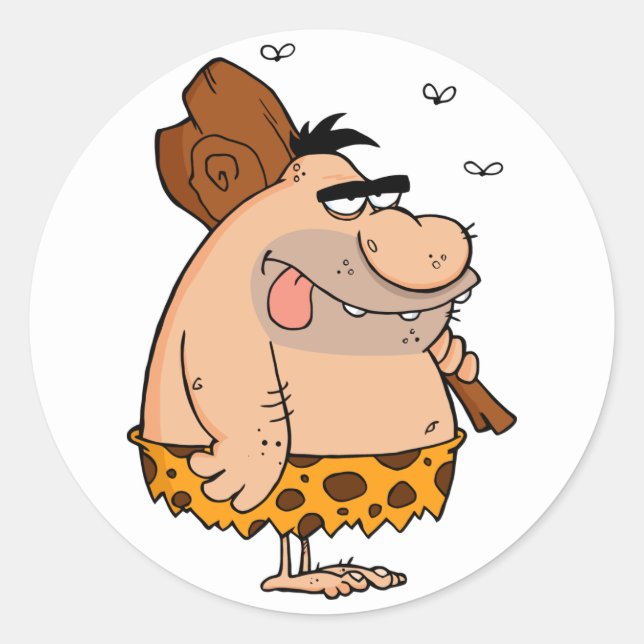 CAVEMAN HOLDING CLUB RUNDER AUFKLEBER (Vorderseite)