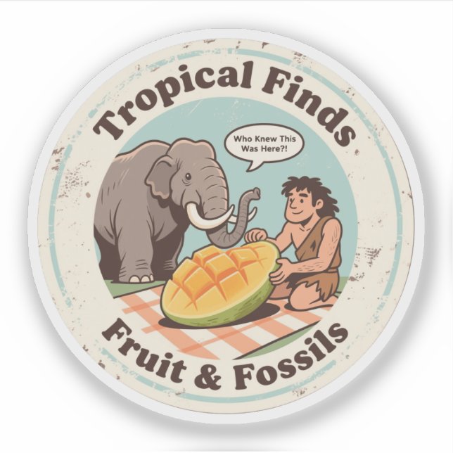 Caveman Mammoth Mango Discovery Aufkleber (Vorderseite)