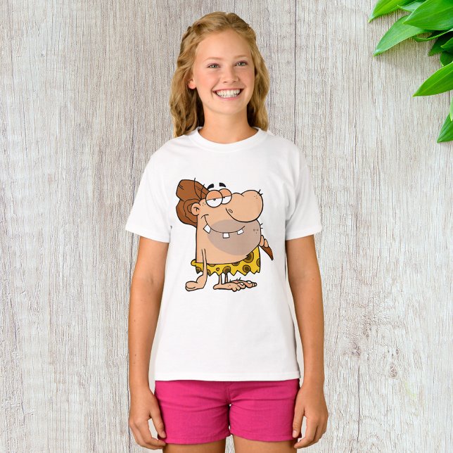 Caveman mit Club Girls T - Shirt (Von Creator hochgeladen)