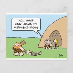 Caveman Mitternachtshaar verabredet Postkarte