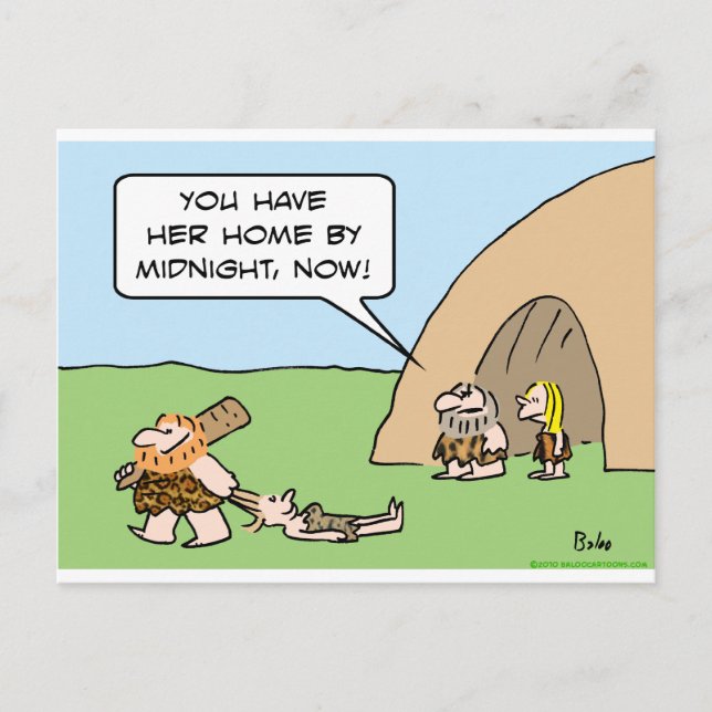 Caveman Mitternachtshaar verabredet Postkarte (Vorderseite)