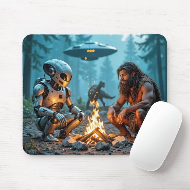 Caveman und Alien Robot by Campfire Mousepad (Mit Mouse)