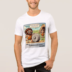 Caveman Wheel Obsession   Funny Prehistorisches Co Tri-Blend Shirt