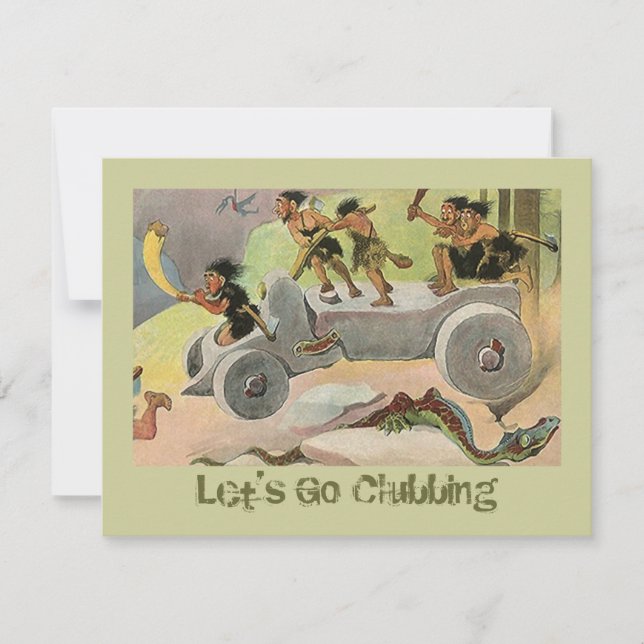 Cavemen Caveman's Clubbing Night Out Einladung (Vorderseite)