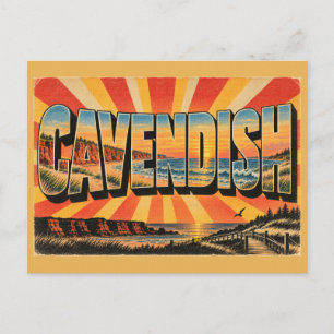 Cavendish PEI Rote Klippen Sandstrand Kunst Postkarte