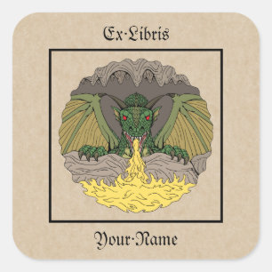 Cavern Dragon 2016 Buchzeichen Quadratischer Aufkleber