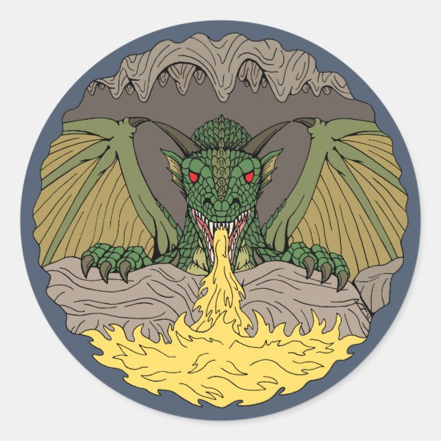 Cavern Dragon 2016 Runder Aufkleber (Vorderseite)