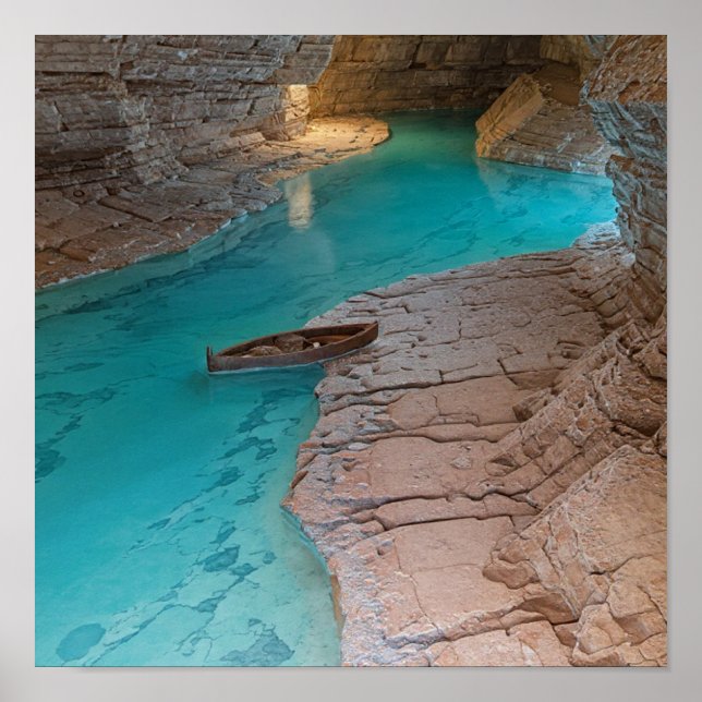 Cavern Lake Abstrakt - Wasser und Felsentexturen Poster (Vorne)