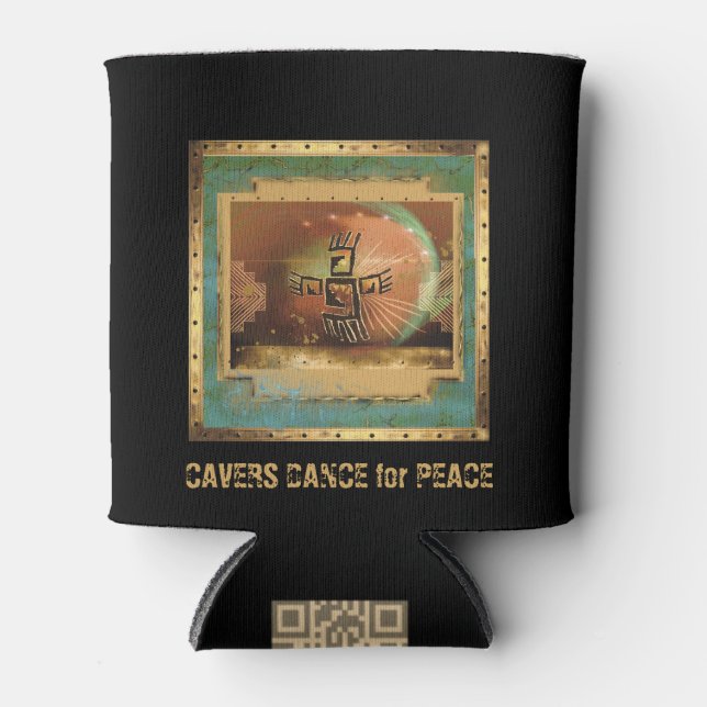 Cavers Dance for Peace Elegantes Schwarzes Weiß Dosenkühler (Vorderseite)