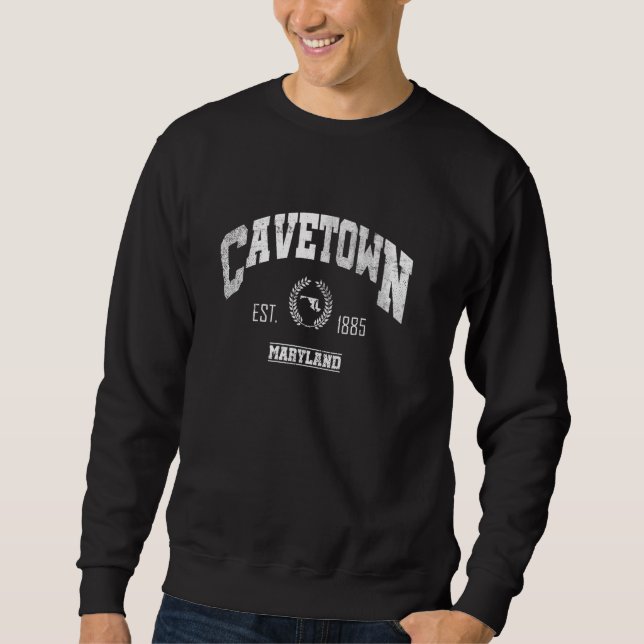 Cavetown MD Maryland Vintag Throwback Sweatshirt (Vorderseite)