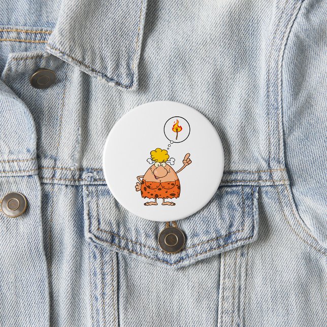 Cavewoman denkt über den Feuerstau Button (Von Creator hochgeladen)