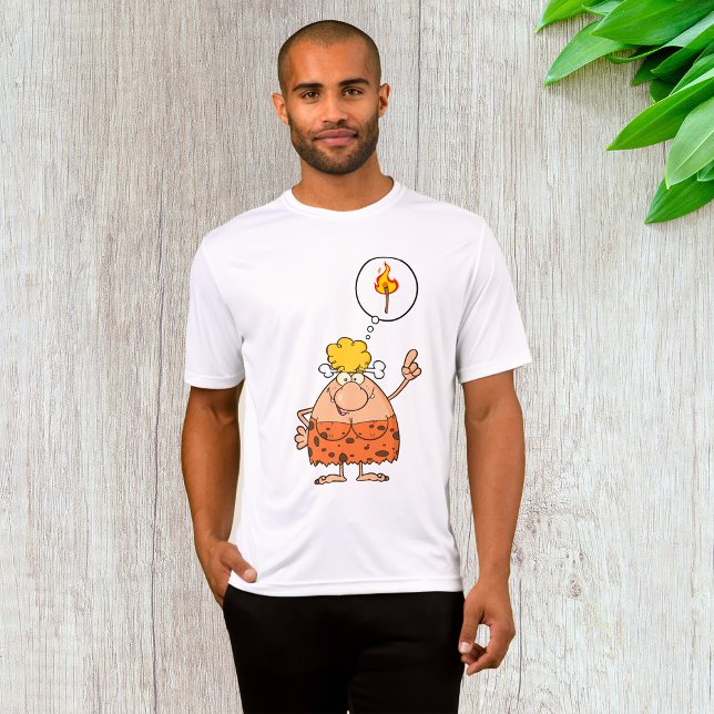 Cavewoman denkt über den Feuerstau T-Shirt (Von Creator hochgeladen)