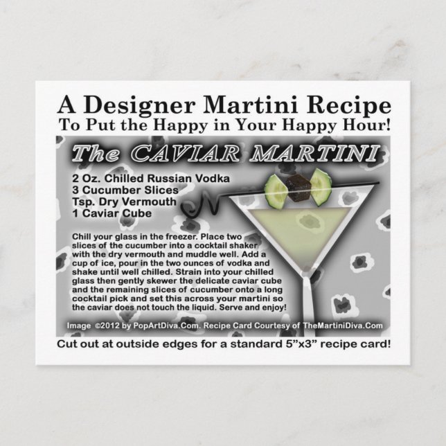Caviar Martini Rezept Postkarte (Vorderseite)