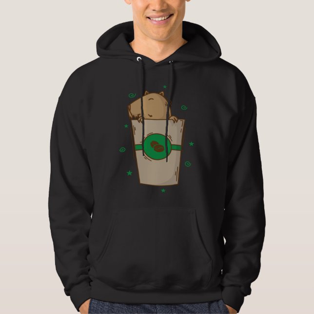 Caviidae Guinea Pig in Coffee Mug Hoodie (Vorderseite)