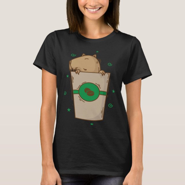 Caviidae Guinea Pig in Coffee Mug T-Shirt (Vorderseite)
