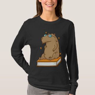 Caviidae Guinea Pig loves reading Books T-Shirt