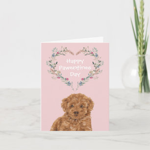 Cavoodle Cavapoo Mischung Poodle Welpe Hund Valent Feiertagskarte
