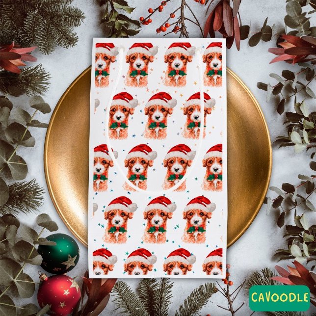 Cavoodle Dog Breed Christmas Stars Kleine Geschenktüte (Von Creator hochgeladen)