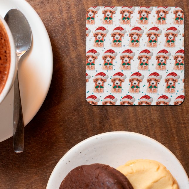Cavoodle Dog Breed Christmas Stars Rechteckiger Pappuntersetzer (Von Creator hochgeladen)