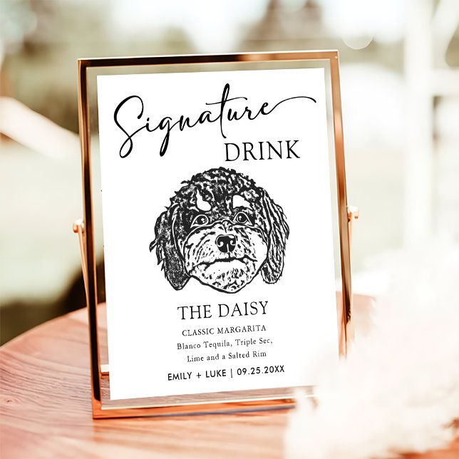 Cavoodle Hund Hochzeit Signature Drink Zeichen Poster (Von Creator hochgeladen)