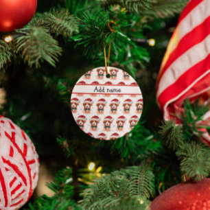 Cavoodle-Hunderasse Weihnachtssterne Keramik Ornament